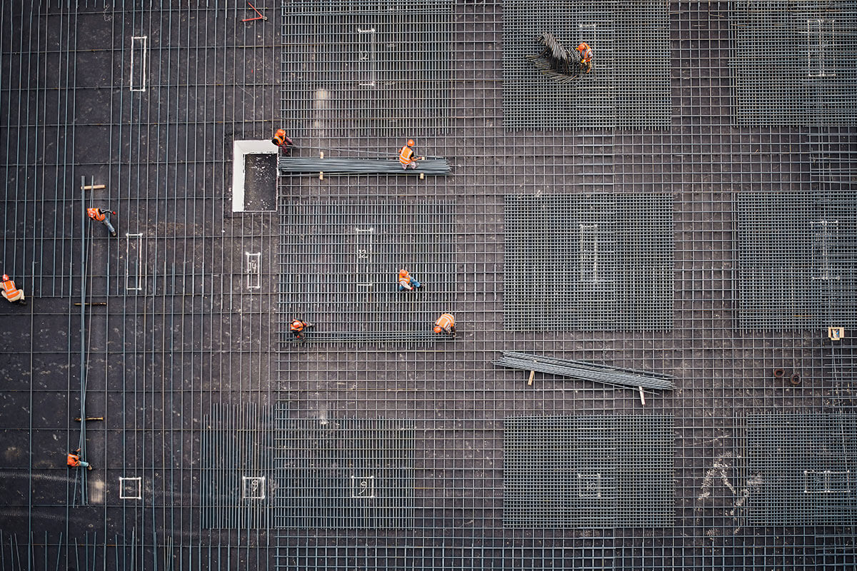 Chantier avec personnes